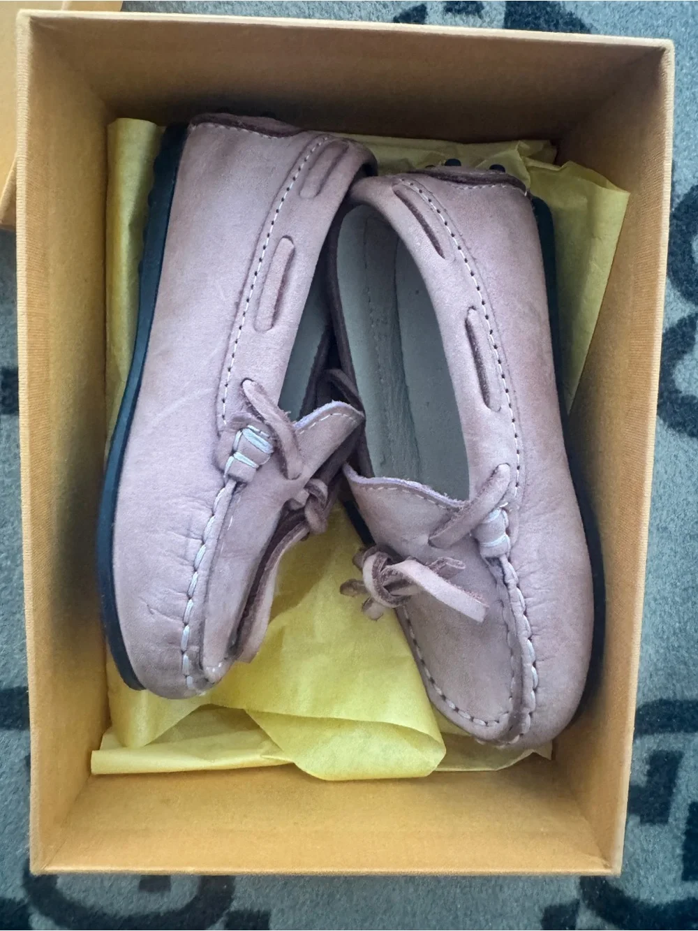 Tod's Kids Suede Moccasins in Dusty Rose